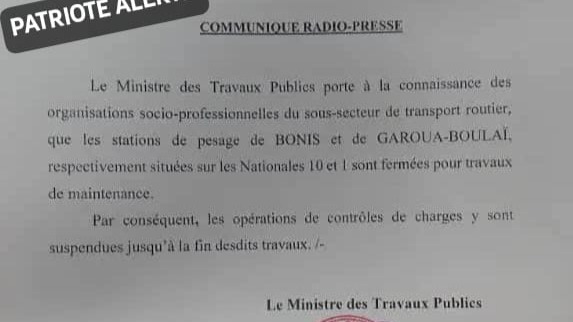Stations de pesage : les postes de Bonis et Garoua-Boulaï fermés pour travaux