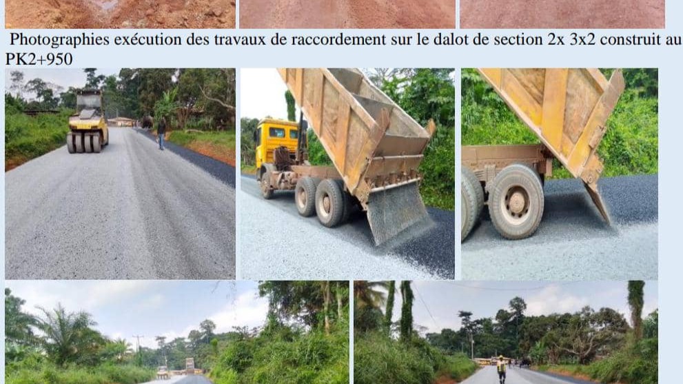 Bitumage de la route Ekong-Bengbis : les travaux évoluent avec 87% de prestations réalisées sur la section Ekong-Biyebe