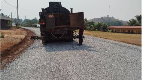Route Carrefour Tapofo-Lycée de Bapi et bretelle dans la commune de Bafoussam 2ème:  vers la fin des travaux de la phase 2